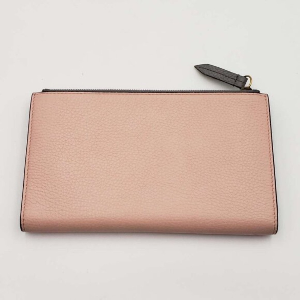 Authentic Gucci Bee Logo Pink Leather Zip Wallet Clutch|Luxury Designer Wristlet - Picture 4 of 15